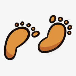 新生儿脚印可爱的婴儿物品儿童脚印矢量图高清图片
