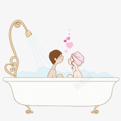 一起洗澡的情侣素材
