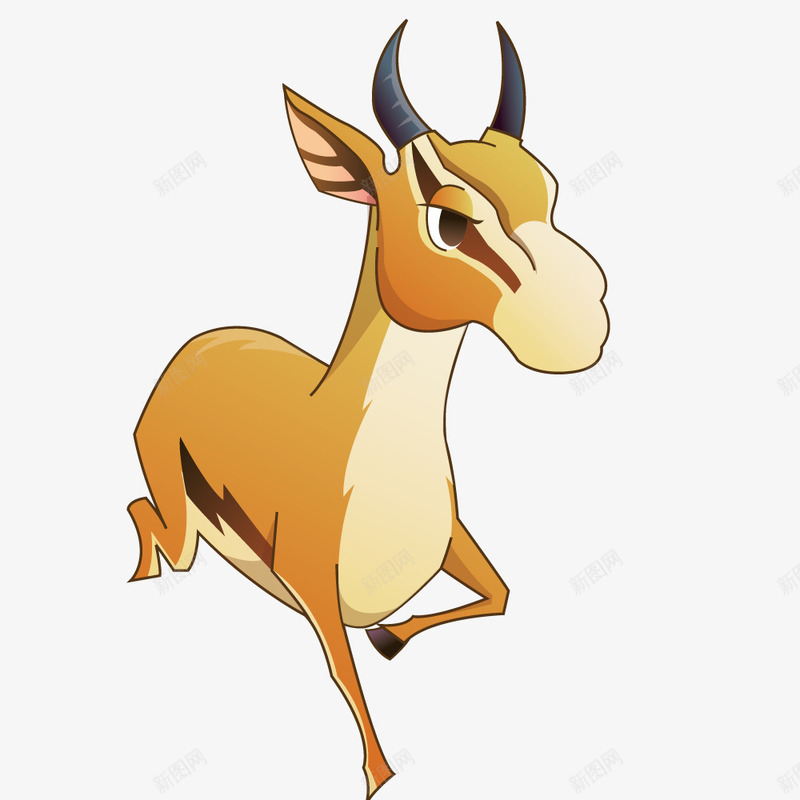 卡通小鹿插画png免抠素材_新图网 https://ixintu.com 严肃的鹿 奔跑着的 小鹿 黄色小鹿