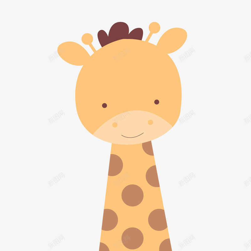 黄色长颈鹿png免抠素材_新图网 https://ixintu.com 动物头像 卡通动物 卡通长颈鹿 背景装饰