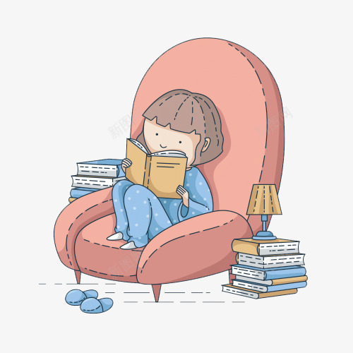 抱着书本读书的可爱女孩psd免抠素材_新图网 https://ixintu.com 书本 可爱 女孩 沙发 读书 阅读