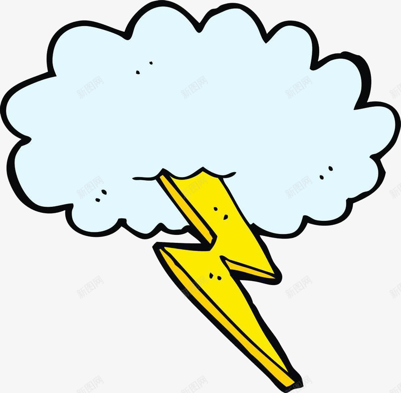 雷雨天气png免抠素材_新图网 https://ixintu.com 卡通闪电 卡通雷雨天气 电闪雷鸣 闪电 闪电雷鸣