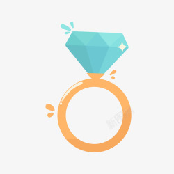 绿色婚礼钻石戒指素材