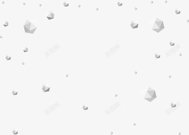 立体六边形png免抠素材_新图网 https://ixintu.com 多边形 白色 立体 色块雪花