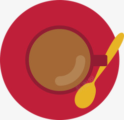 红色咖啡杯卡通咖啡矢量图高清图片