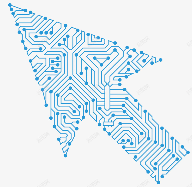 蓝色科技箭头底纹png免抠素材_新图网 https://ixintu.com 电路线条 科技底纹 箭头 蓝色科技