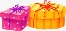 黄色礼物盒子红色礼物盒子六一儿童节素材