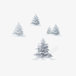 冬季雪景插画冬天松树高清图片