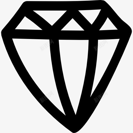 钻石手工绘制的轮廓侧面图标png_新图网 https://ixintu.com 侧视图 宝石 形状 手绘 珠宝 轮廓 钻石