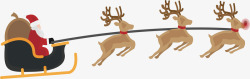 送礼驯鹿送礼物的驯鹿车矢量图高清图片