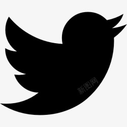 徽章推特社会推特黑色形状图标高清图片