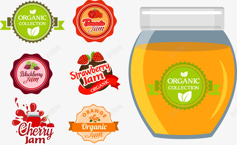水果汁水果图标png_新图网 https://ixintu.com 图标 圆形 形状 横幅 橘子汁 瓶子 草莓 齿轮