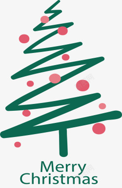 涂鸦线条圣诞树矢量图素材