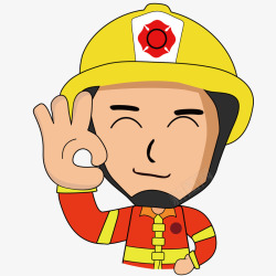 收到信息做OK手势的消防员高清图片