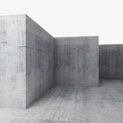 灰色立体灰色几何建筑墙面高清图片