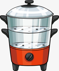 分体式电煮锅双层电蒸锅高清图片