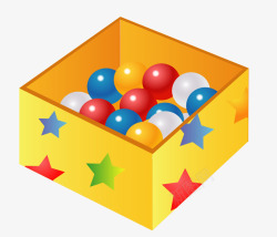 小球盒子一盒子的彩色小球玩具高清图片