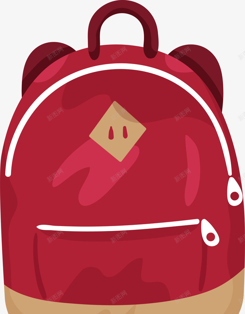 卡通红色出行书包背包png免抠素材_新图网 https://ixintu.com 书包 卡通 度假旅行 矢量图案 红色 背包 装饰