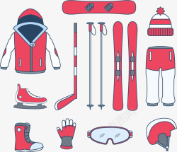 红皮靴红色冬日运动套装高清图片