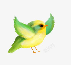 黄绿色的小鸟素材