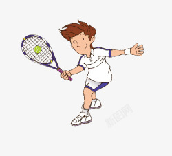 卡通打网球人物片素材