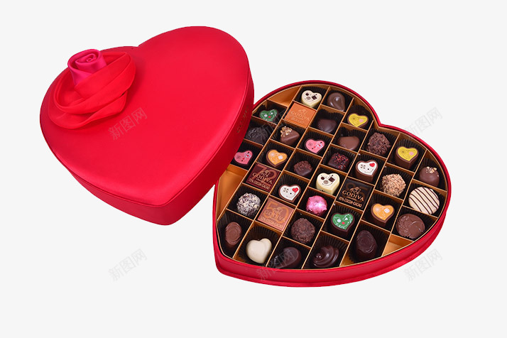 爱心巧克力png免抠素材_新图网 https://ixintu.com 产品实物 德芙巧克力 心形盒子
