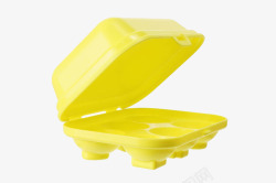 没有装饰的包装盒子黄色塑料鸡蛋盒高清图片