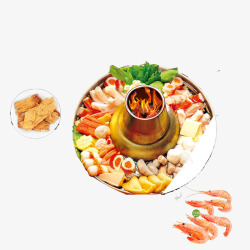 美食虾类火锅高清图片