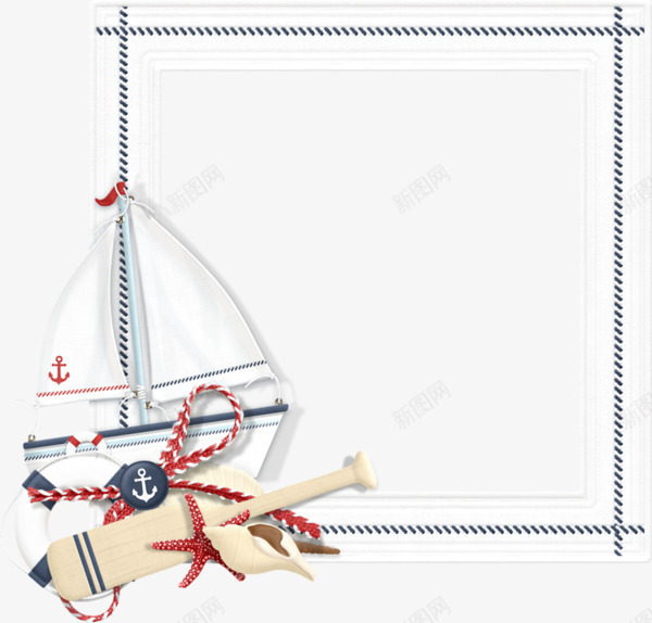 小船边框png免抠素材_新图网 https://ixintu.com 相框 船 船桨 边框