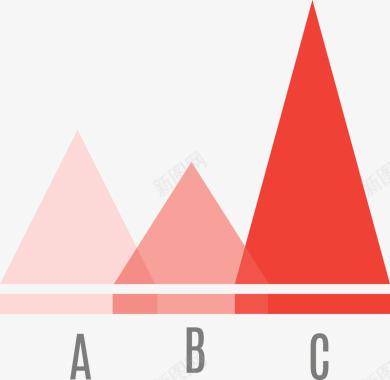 红色PPT三角比例图图标图标