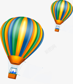 卡通热气球漂浮装饰素材