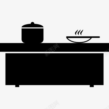 厨房的桌子上和锅子图标图标