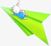 黄色的纸飞机黄色纸飞机小兔子六一儿童节主题高清图片