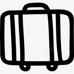 行李箱侧面行李箱手画的轮廓从侧面图标高清图片