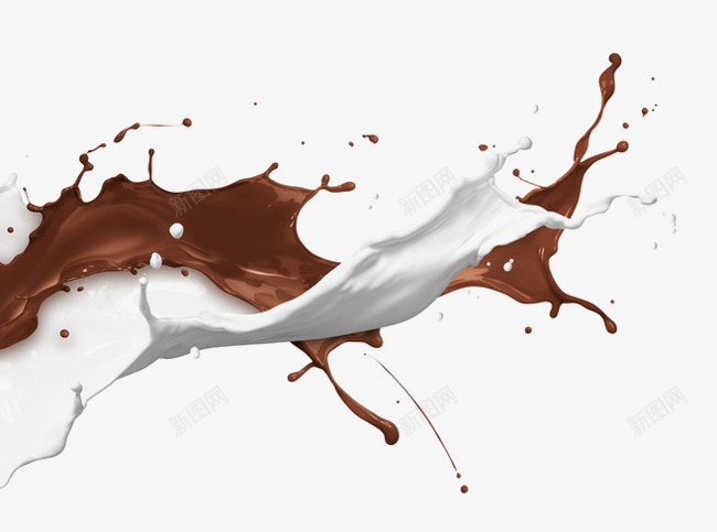 牛奶和咖啡相互飞溅png免抠素材_新图网 https://ixintu.com 咖啡 牛奶 相互 飞溅