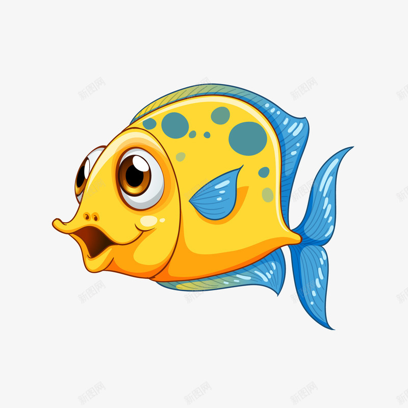 手绘斑点黄色小鱼png免抠素材_新图网 https://ixintu.com png免抠图 创意 动物 卡通 手绘 斑点小鱼 时尚 海洋 鱼类 黄色