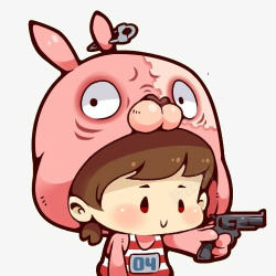 拿枪的小女孩素材