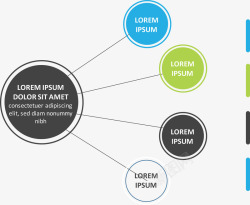 业务关系图总分关系圆形图矢量图高清图片