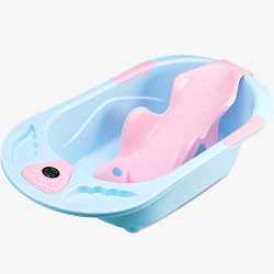 宝宝洗澡盆蓝粉色儿童沐浴盆高清图片