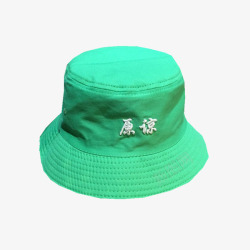 女街头风帽子绿色渔夫刺绣原谅帽高清图片
