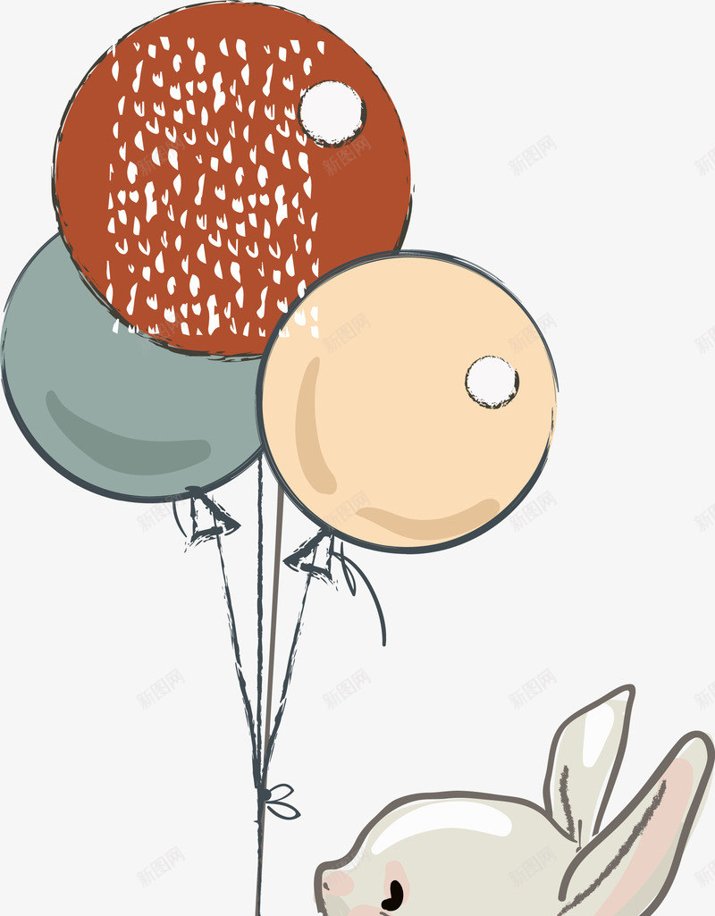 拉着气球的小兔子png免抠素材_新图网 https://ixintu.com 兔子简笔画 小兔子 手绘 拉 气球 超级可爱