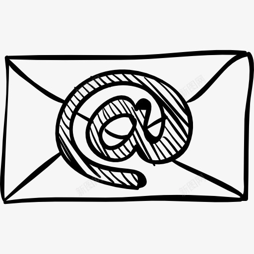 邮件信封阿罗瓦签了图标png_新图网 https://ixintu.com 关闭 勾勒 回来 新的信封 界面 素描 邮件 阿罗瓦