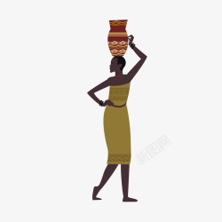 非洲女人非洲女人头顶东西矢量图高清图片