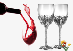 花纹雕饰玻璃葡萄酒酒杯素材