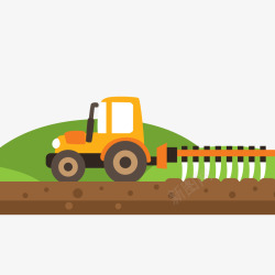 耕地工具农场里耕地的工具车矢量图高清图片