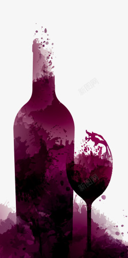高端葡萄酒酒红色飘散效果葡萄酒高清图片