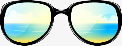 眼镜里的沙滩png免抠素材_新图网 https://ixintu.com 沙滩 海边 眼镜 阳光