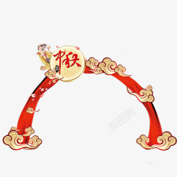 桁架背景中国风嫦娥奔月创意中秋节拱门高清图片