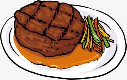 手绘菜式手绘牛肉炒菜矢量图高清图片