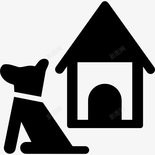 狗和宠物的房子图标png_新图网 https://ixintu.com 动物 宠物 宠物狗 小狗 房子 狗
